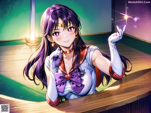 Anime girl in a sailor outfit posing for a picture.